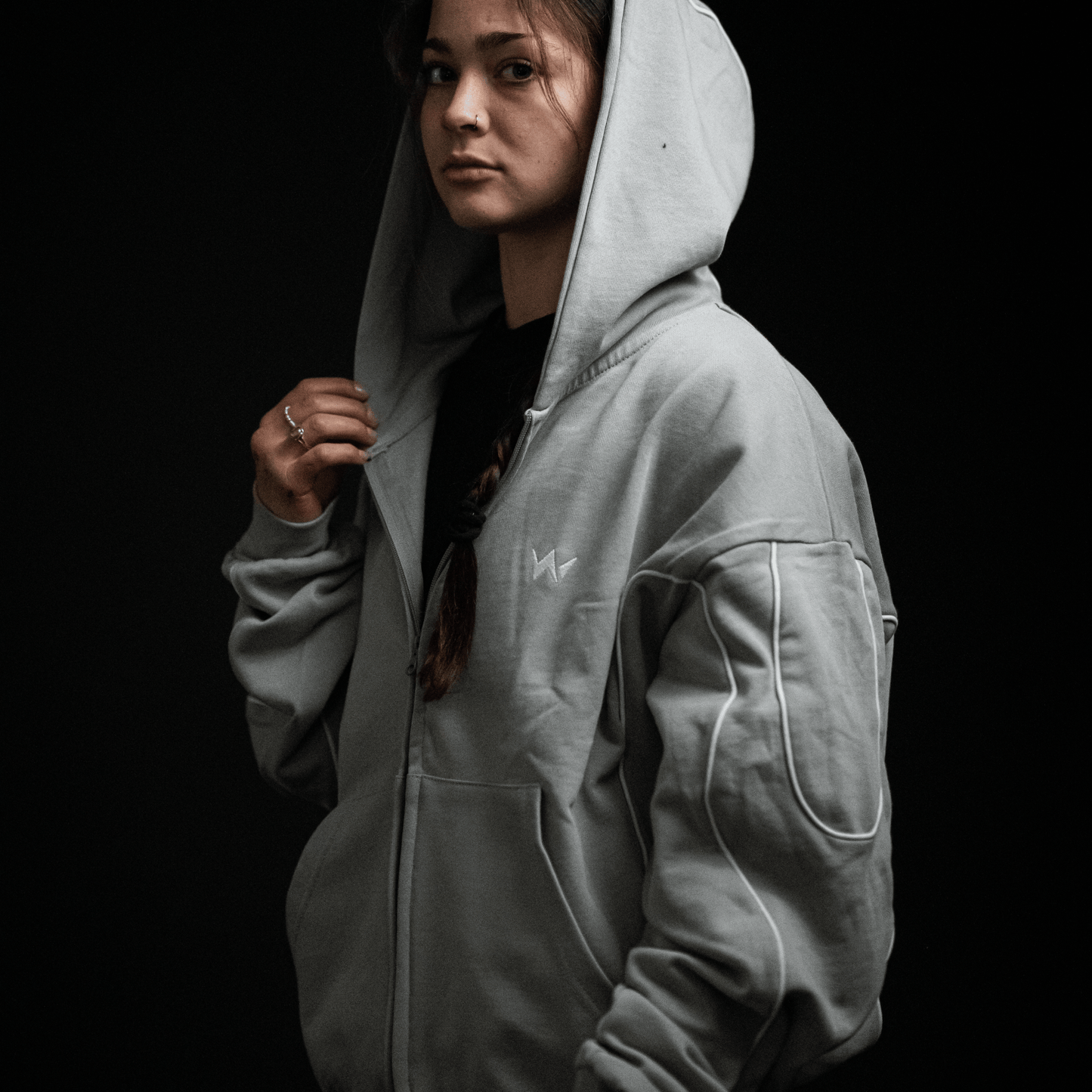 Hoodie street workout SWO – gris – vue 6 – Collection SINGULARITY I